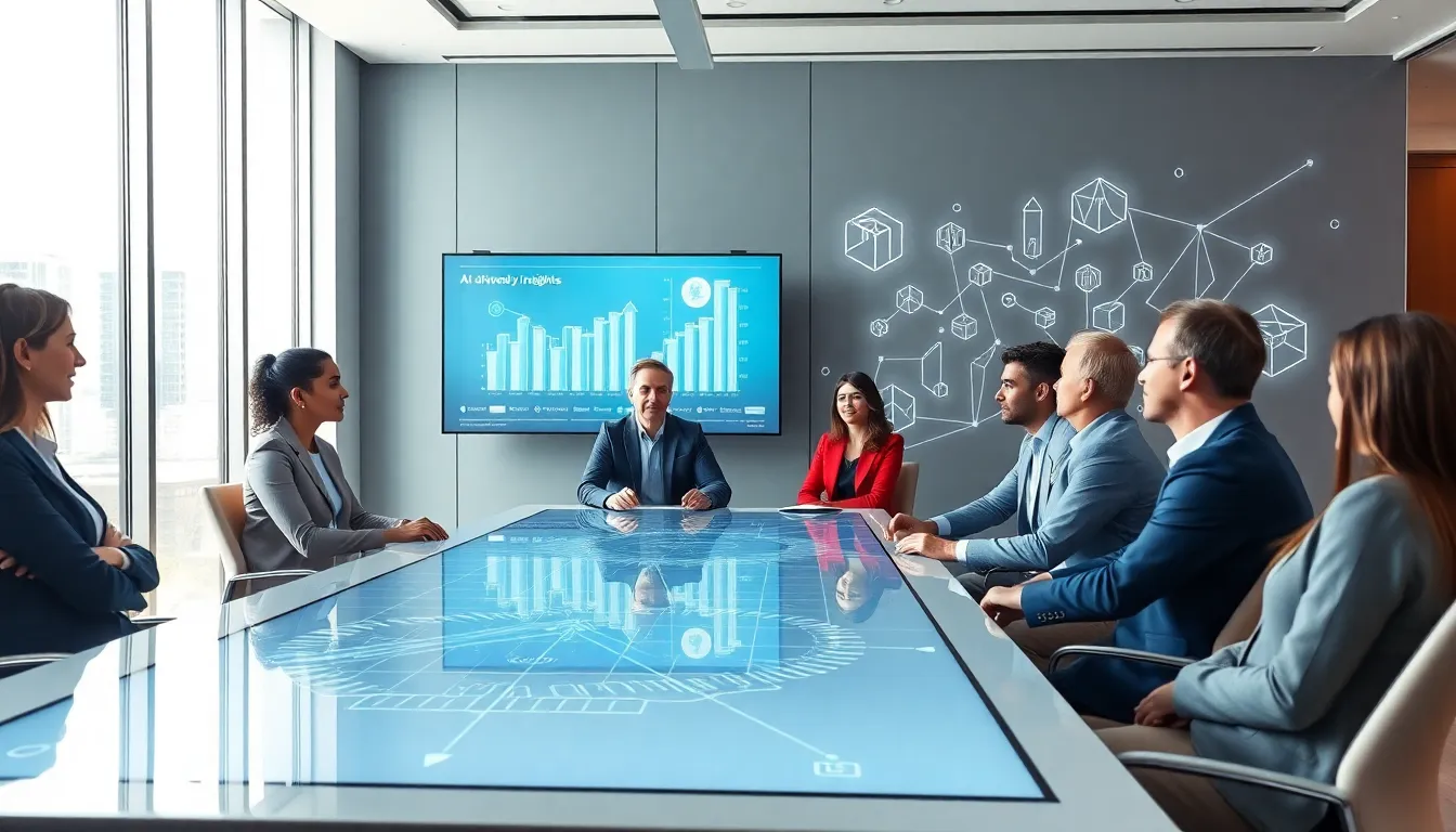 diverse team discussing real estate technology innovations in a modern office.